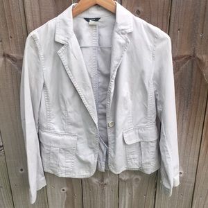 J. Crew Taupe Denim Blazer Sz M